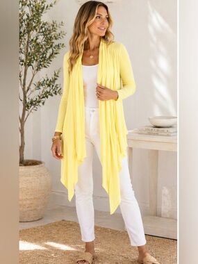 DKNY Open Front High-low Asymmetrical Cardigan Sweater Shrug
